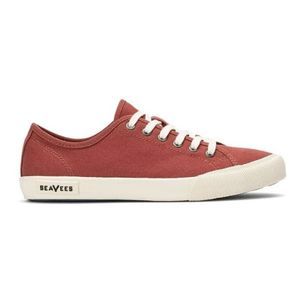 SEAVEES Monterey Sneaker Red White Canvas Women's Size 8.5 Tennis Shoes Vegan